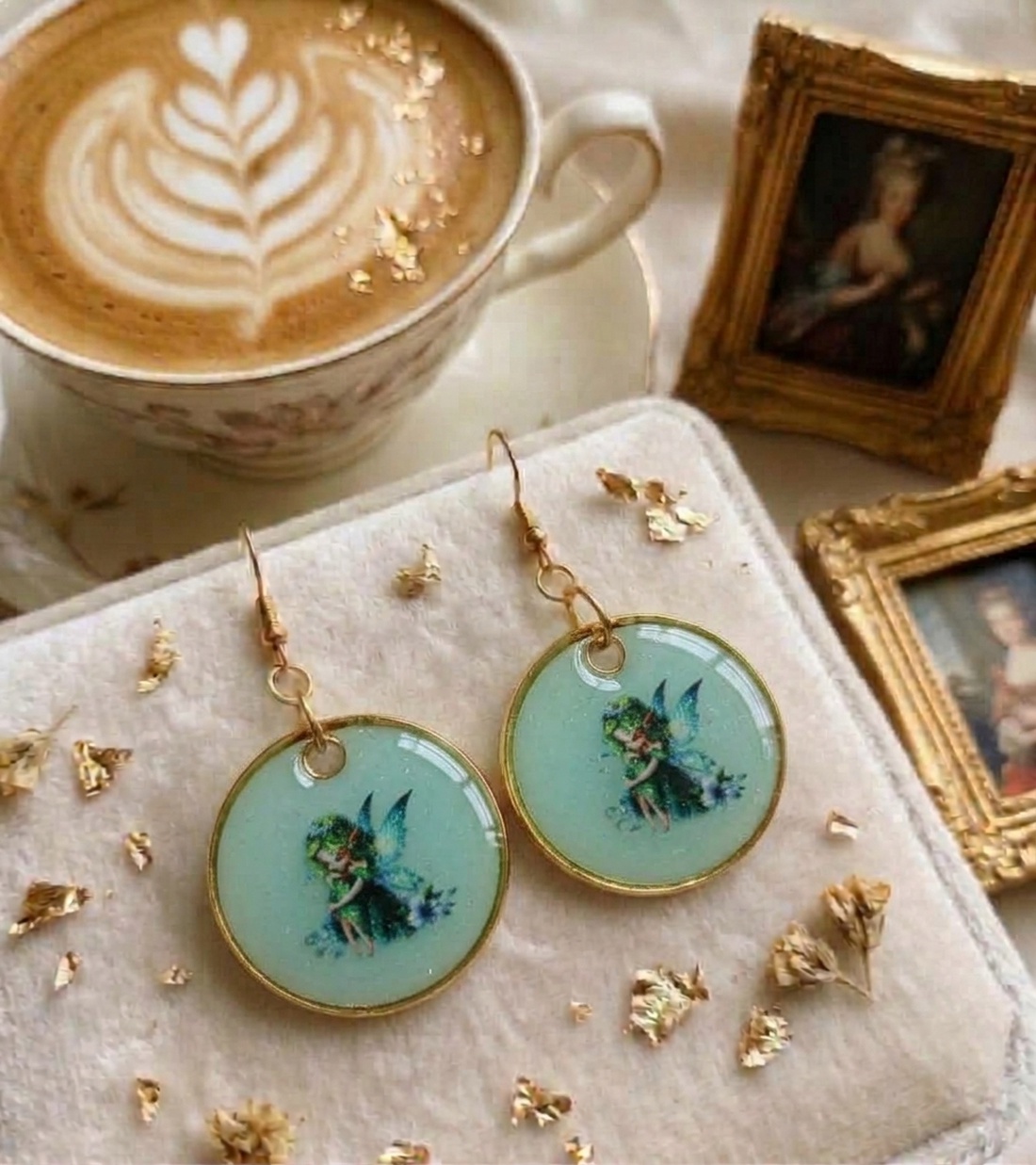 Cercei handmade zana - bijuterii - cercei - cercei din rășină - Artynos.ro