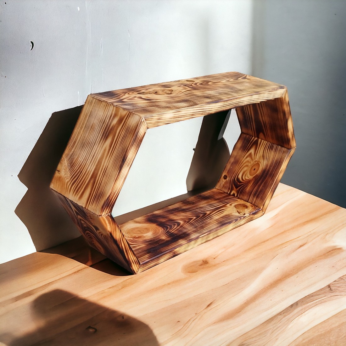 Raft hexagonal mare ars - casă & stil de viață - mobilier artizanal - rafturi  - Artynos.ro