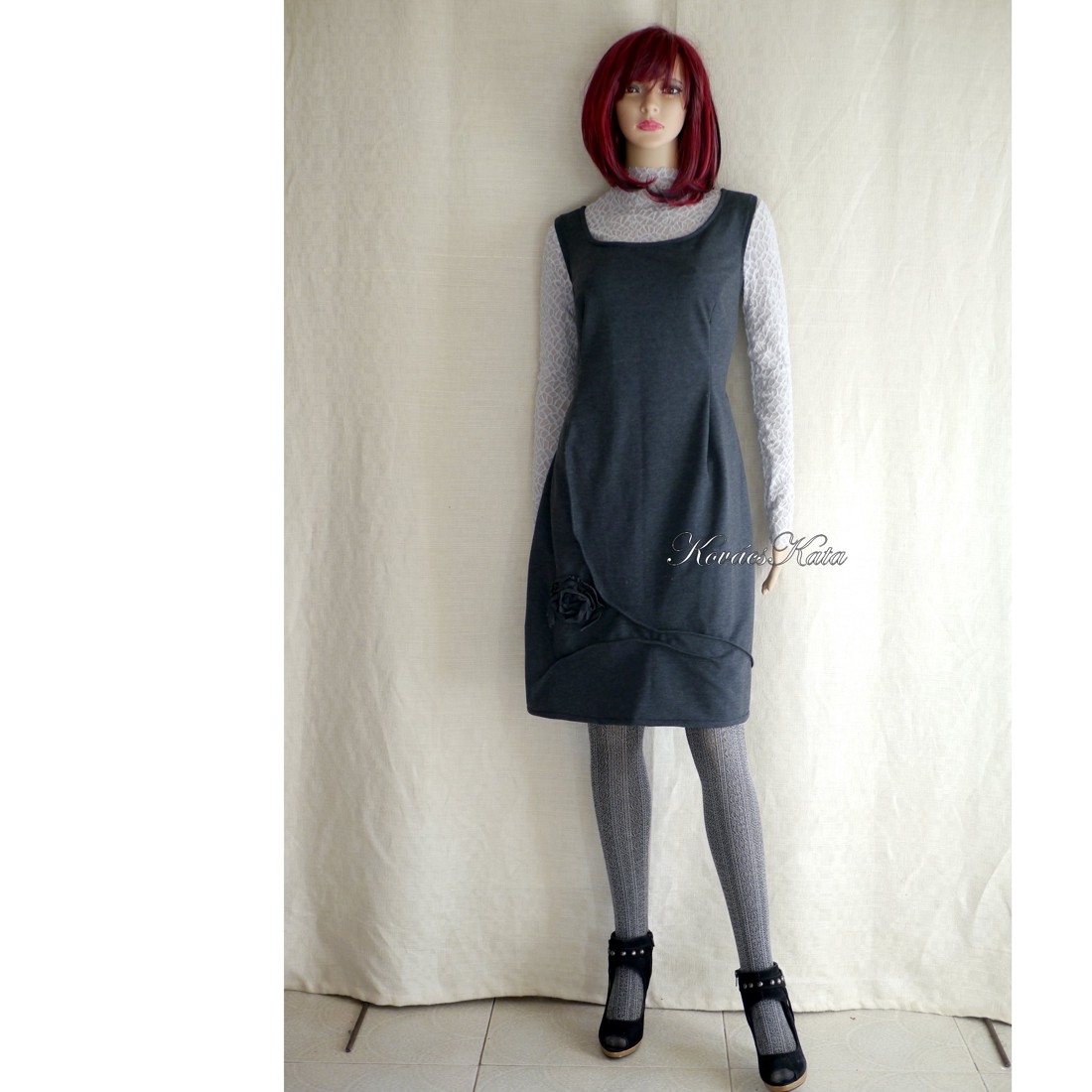 LIANA - rochie șorț design - îmbrăcăminte și modă - haine damă - rochie, dintr-o bucată - Artynos.ro