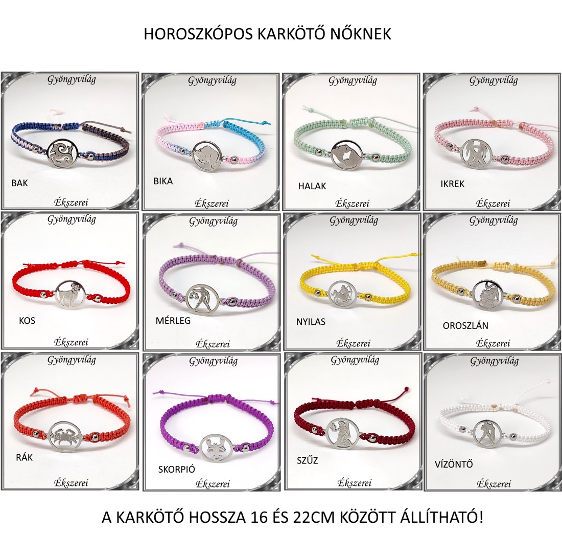 Bijuterii-brățări: Brățară Makramé SK-M 41 din oțel inoxidabil, horoscop, în mai multe culori -  - Artynos.ro