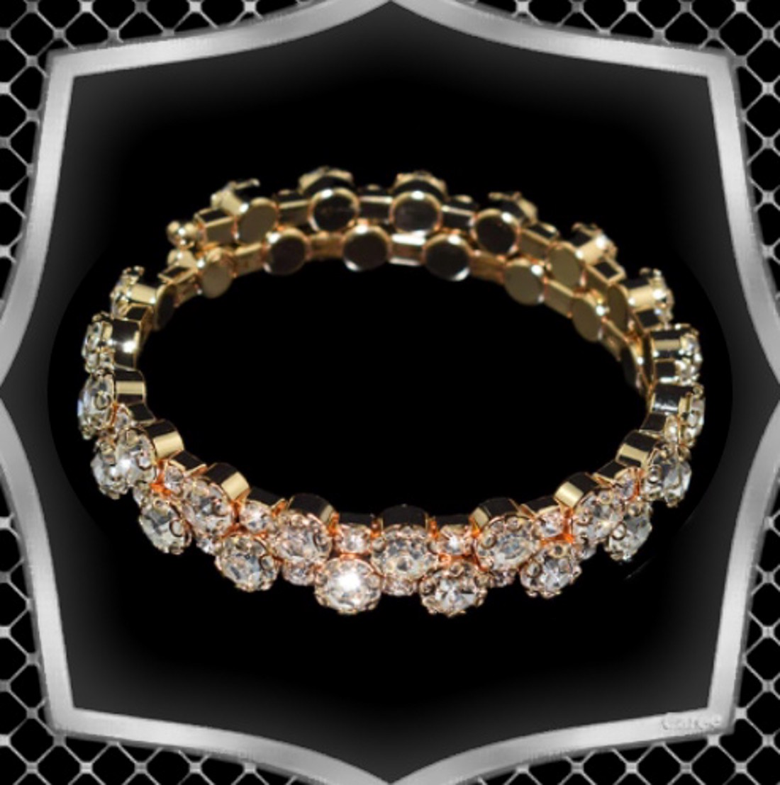 Brățară cu două rânduri de cristale ES-K04-2a alb - accesorii nuntă - bijuterii mireasă - brățări mireasă - Artynos.ro Brățară cu două rânduri de cristale ES-K04-2a alb - accesorii nuntă - bijuterii mireasă - brățări mireasă - Artynos.ro