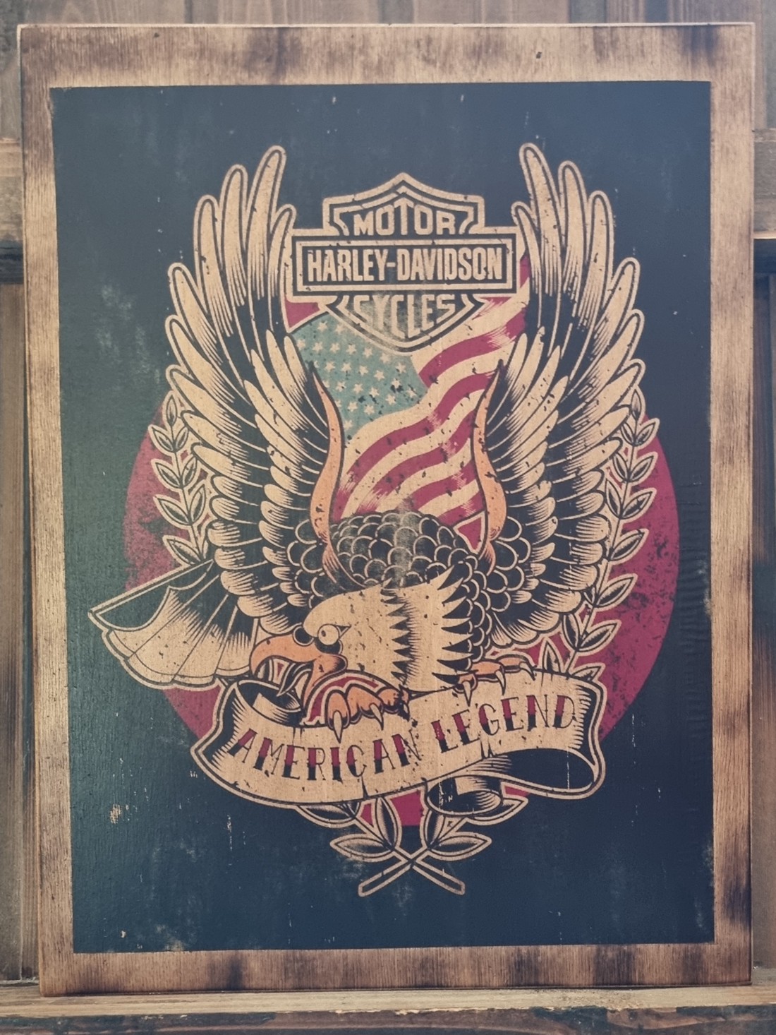 Harley Davidson imagine din lemn - casă & stil de viață - accesorii pentru decorat casa - picturi murale - artă de perete din lemn - Artynos.ro