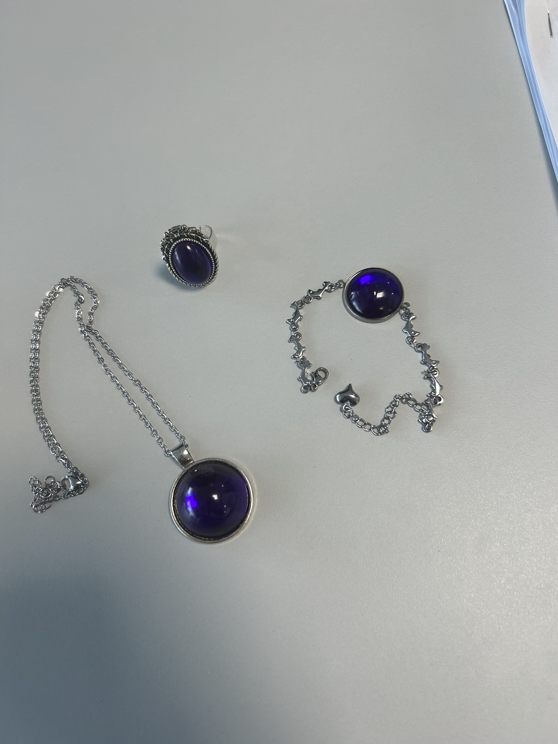 Set bijuterii handmade unicat din rasina Bratara + inel + Colier - bijuterii - seturi de bijuterii - Artynos.ro