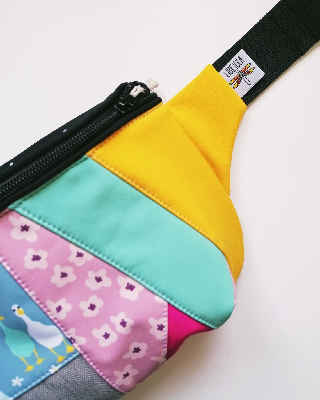 Borseta LIBELULA - duo - gâște și diferite materiale colorate - genți și portofele - borsete - Artynos.ro