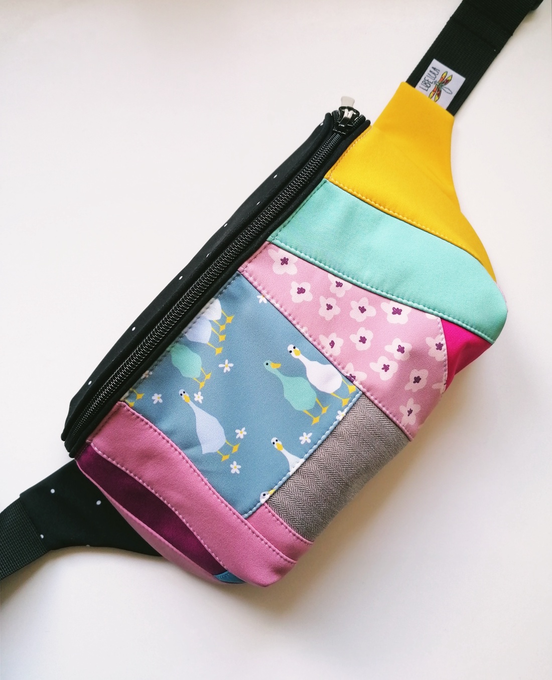 Borseta LIBELULA - duo - gâște și diferite materiale colorate - genți și portofele - borsete - Artynos.ro