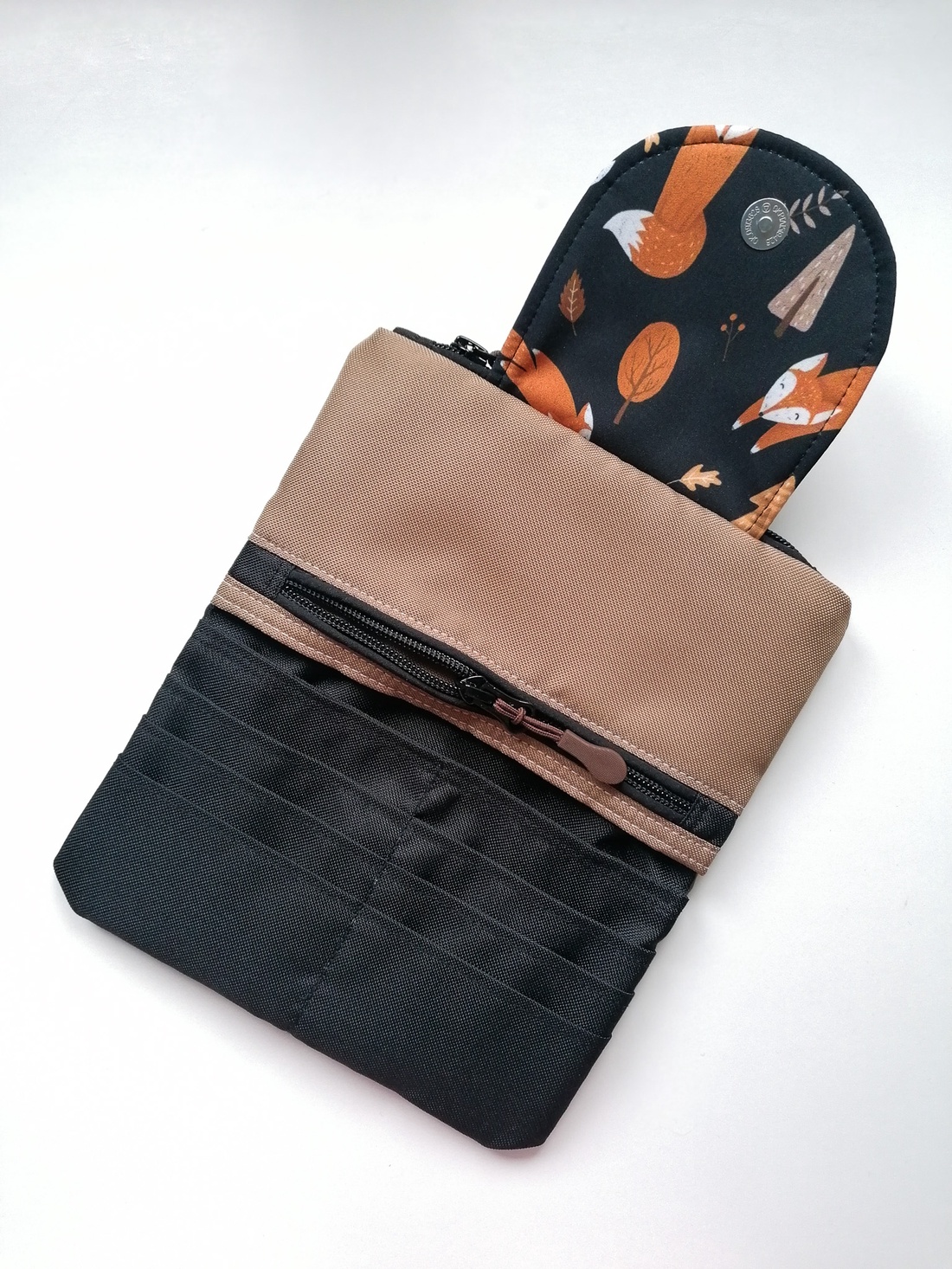 Portofel mare LIBELULA - frunze și vulpi - genți și portofele - portofele, huse, suporturi - portofele - portofele damă - Artynos.ro