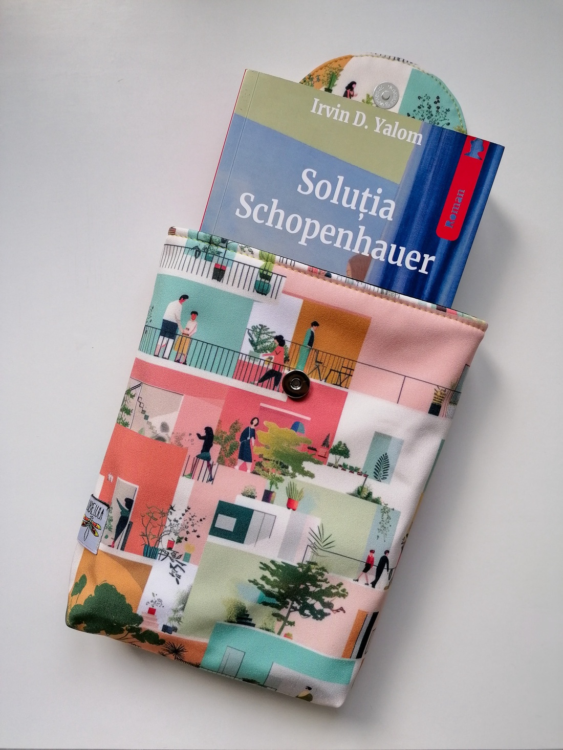 Husă carte LIBELULA - la bloc - cărți și creații cu tematică muzicală, cadouri - husă de carte - Artynos.ro