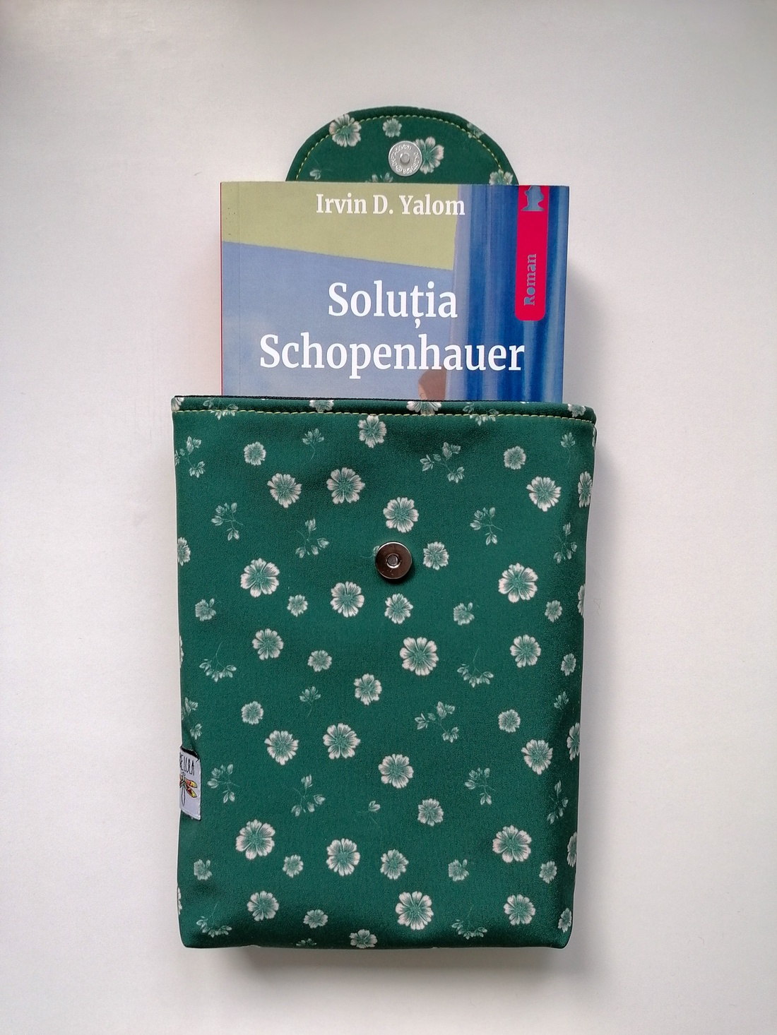 Husă carte LIBELULA - flori de gheață - cărți și creații cu tematică muzicală, cadouri - husă de carte - Artynos.ro