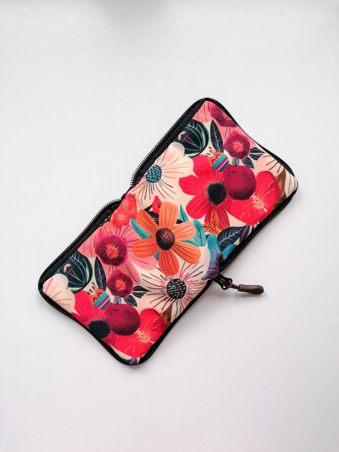 Portofel pătrat LIBELULA - flori colorate - genți și portofele - portofele, huse, suporturi - portofele - portofele damă - Artynos.ro