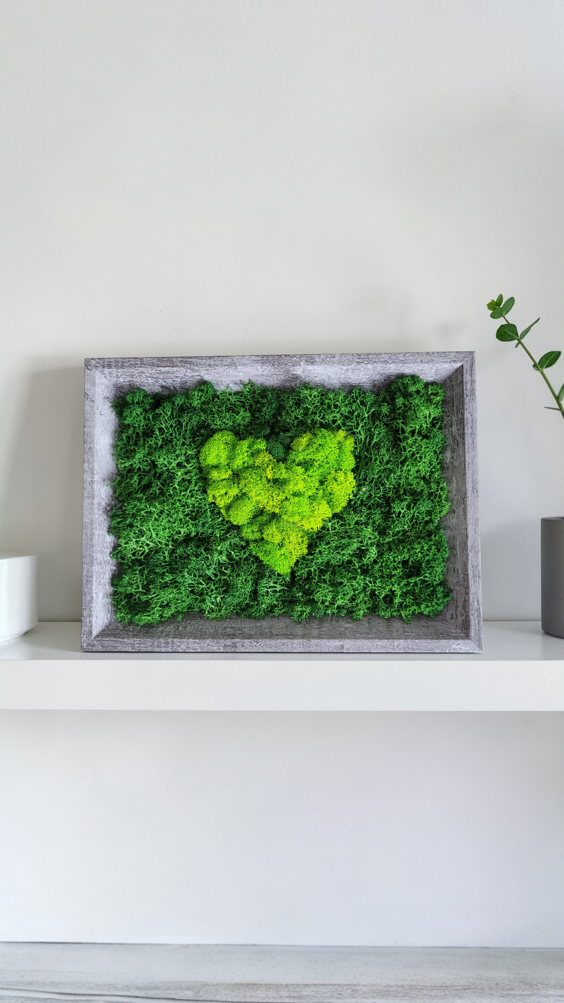 Tablou cu licheni stabilizați � Inimă - casă & stil de viață - decorațiuni de casă - decorațiuni de pereți - decorațiuni cu licheni - Artynos.ro