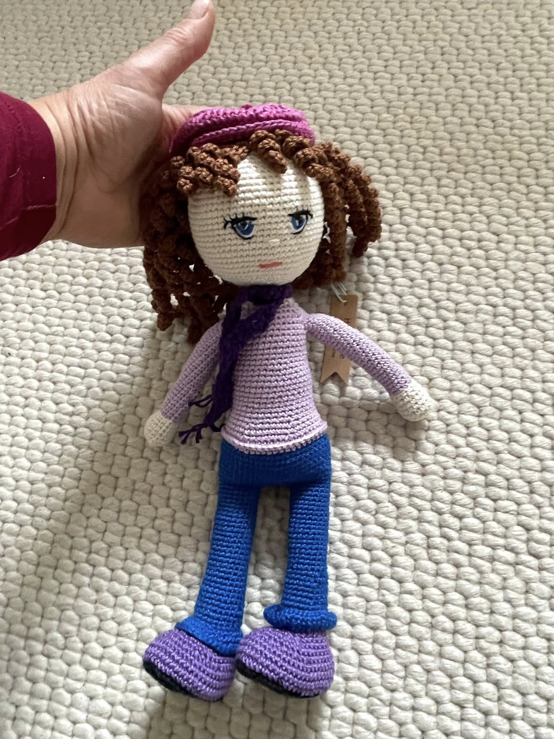 Amigurumi...fata cu basca roz, jucarie crosetata - jucării și echipamente pentru copii - plușuri - păpușă croșetată, păpușă de pluș - Artynos.ro