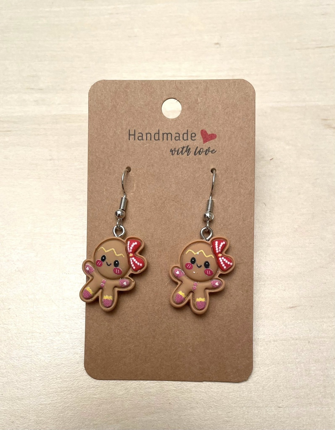 Cercei din rasina cu specific de Craciun, turta dulce - bijuterii - cercei din rășină - Artynos.ro