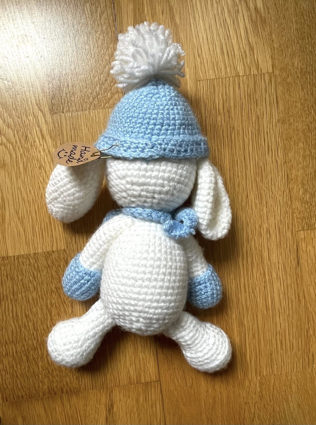 Amigurumi...catel cu caciulita, jucarie crosetata - jucării și echipamente pentru copii - plușuri - câine de pluș - Artynos.ro
