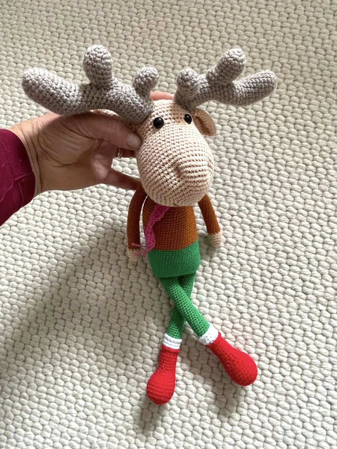 Amigurumirenul Rudolf, jucarie crosetata - jucării și echipamente pentru copii - plușuri - figurine de pluș - Artynos.ro