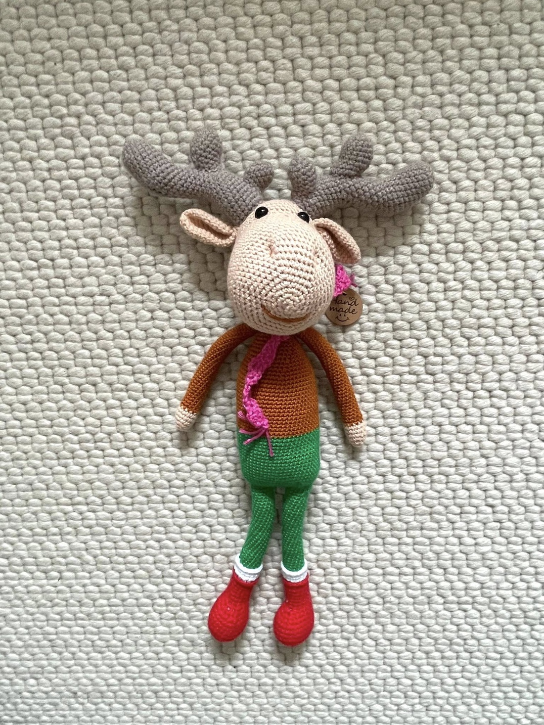 Amigurumirenul Rudolf, jucarie crosetata - jucării și echipamente pentru copii - plușuri - figurine de pluș - Artynos.ro