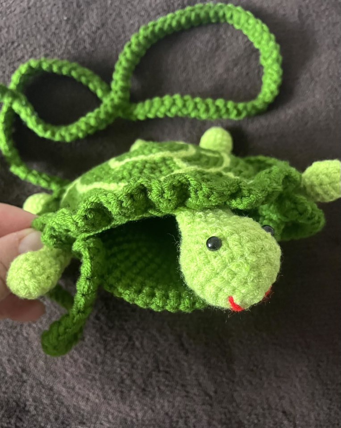 Broasca testoasa, mini poseta crosetata - jucării și echipamente pentru copii - plușuri - broască de pluș - Artynos.ro