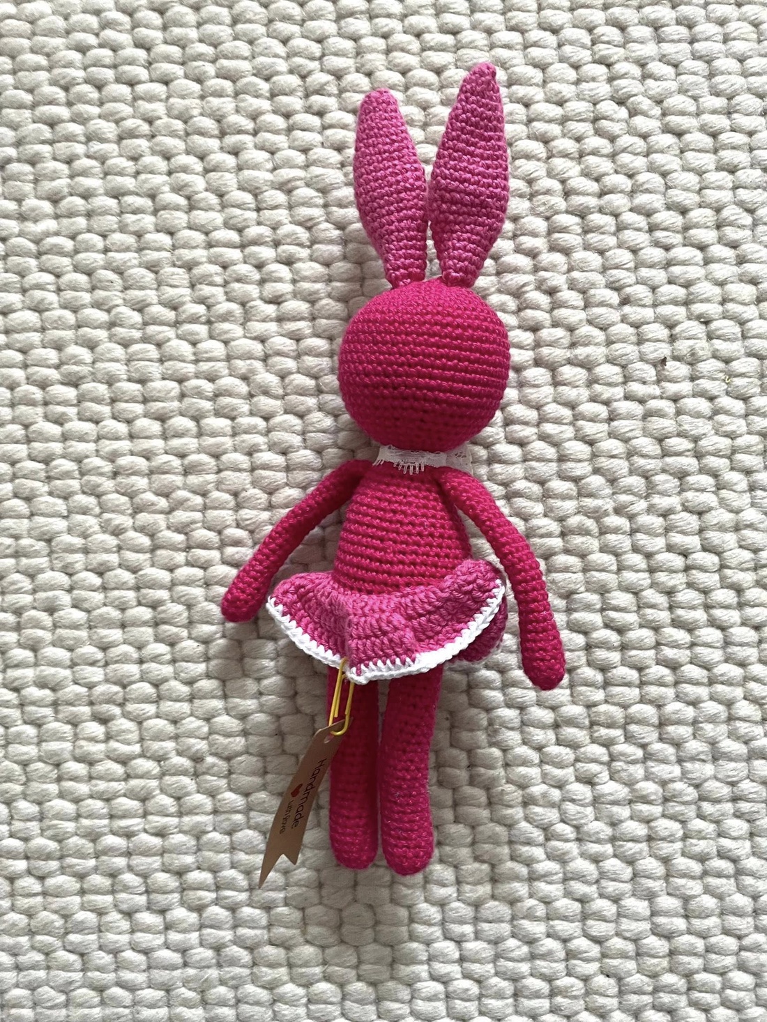 Amigurumi...iepuras rozaliu, jucarie crosetata - jucării și echipamente pentru copii - plușuri - iepure de pluș - Artynos.ro