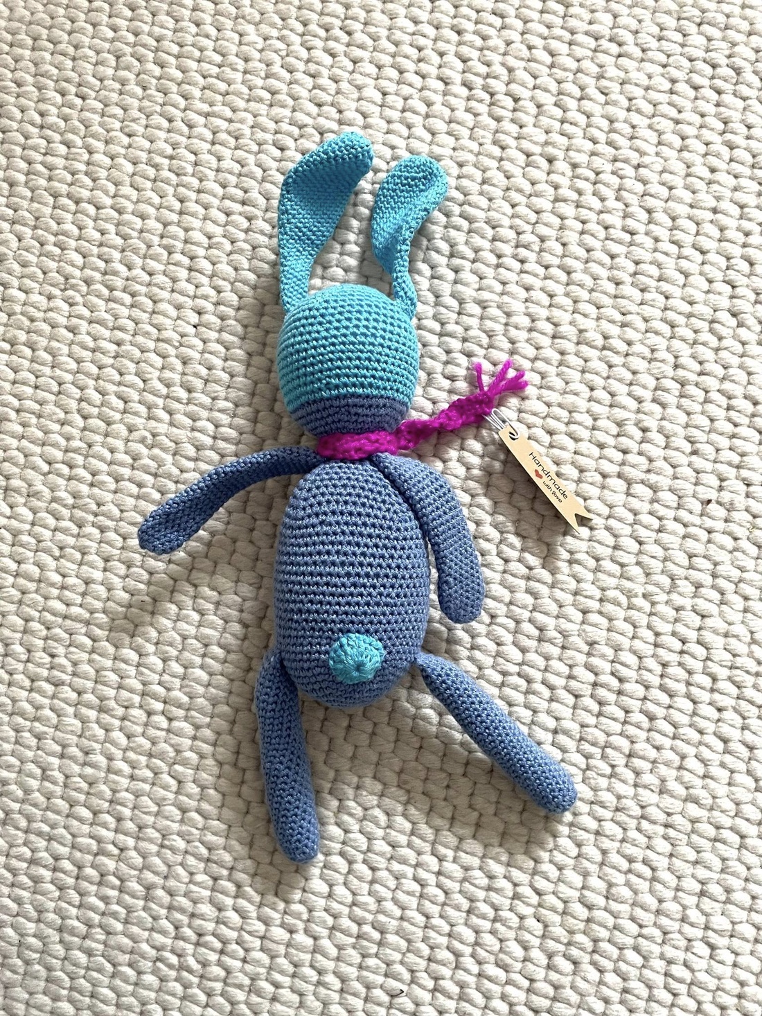 Amigurumi...iepuras albastru, jucarie crosetata - jucării și echipamente pentru copii - plușuri - iepure de pluș - Artynos.ro