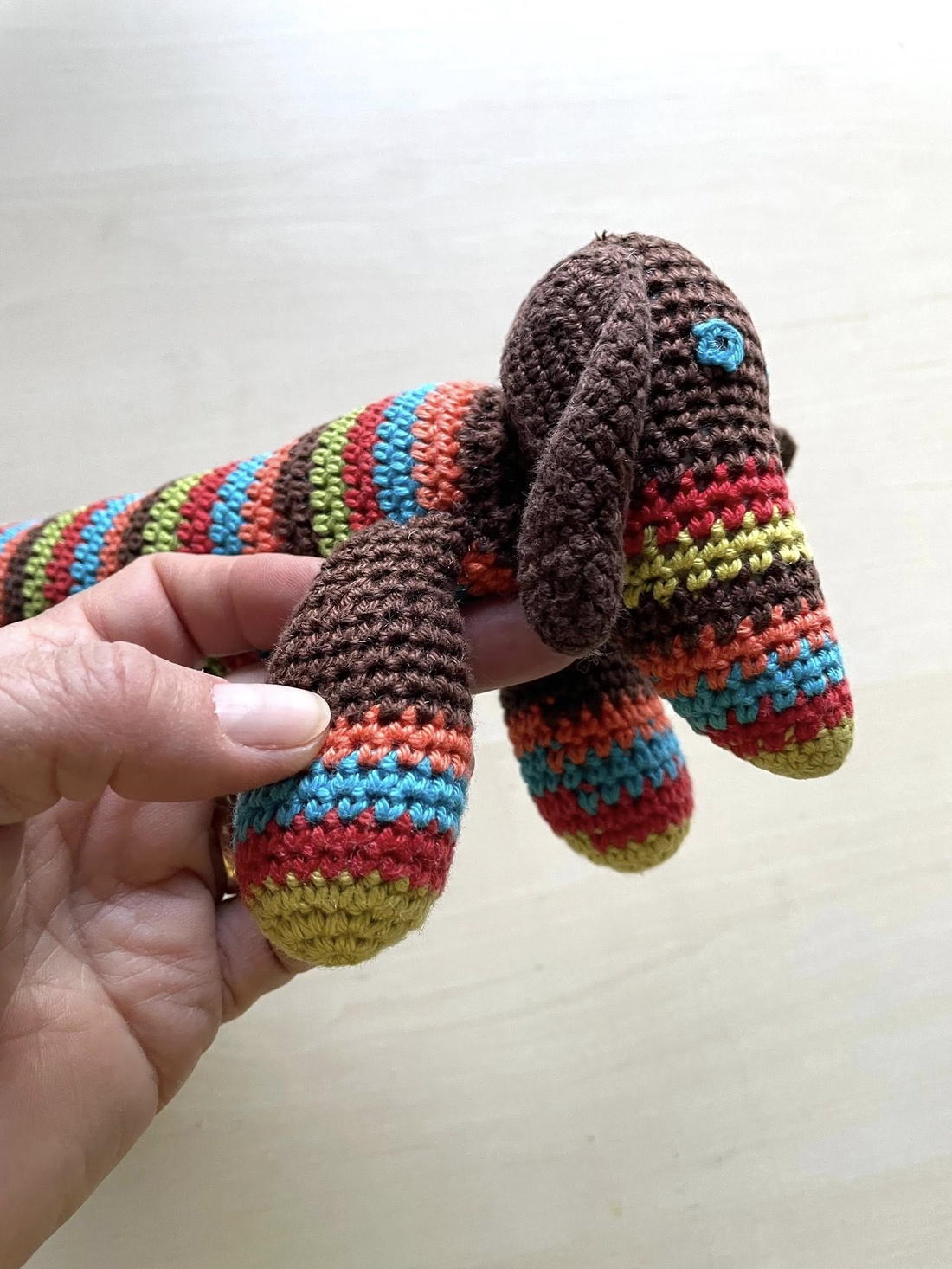 Amigurumi...catel albastru, jucarie crosetata - jucării și echipamente pentru copii - plușuri - câine de pluș - Artynos.ro