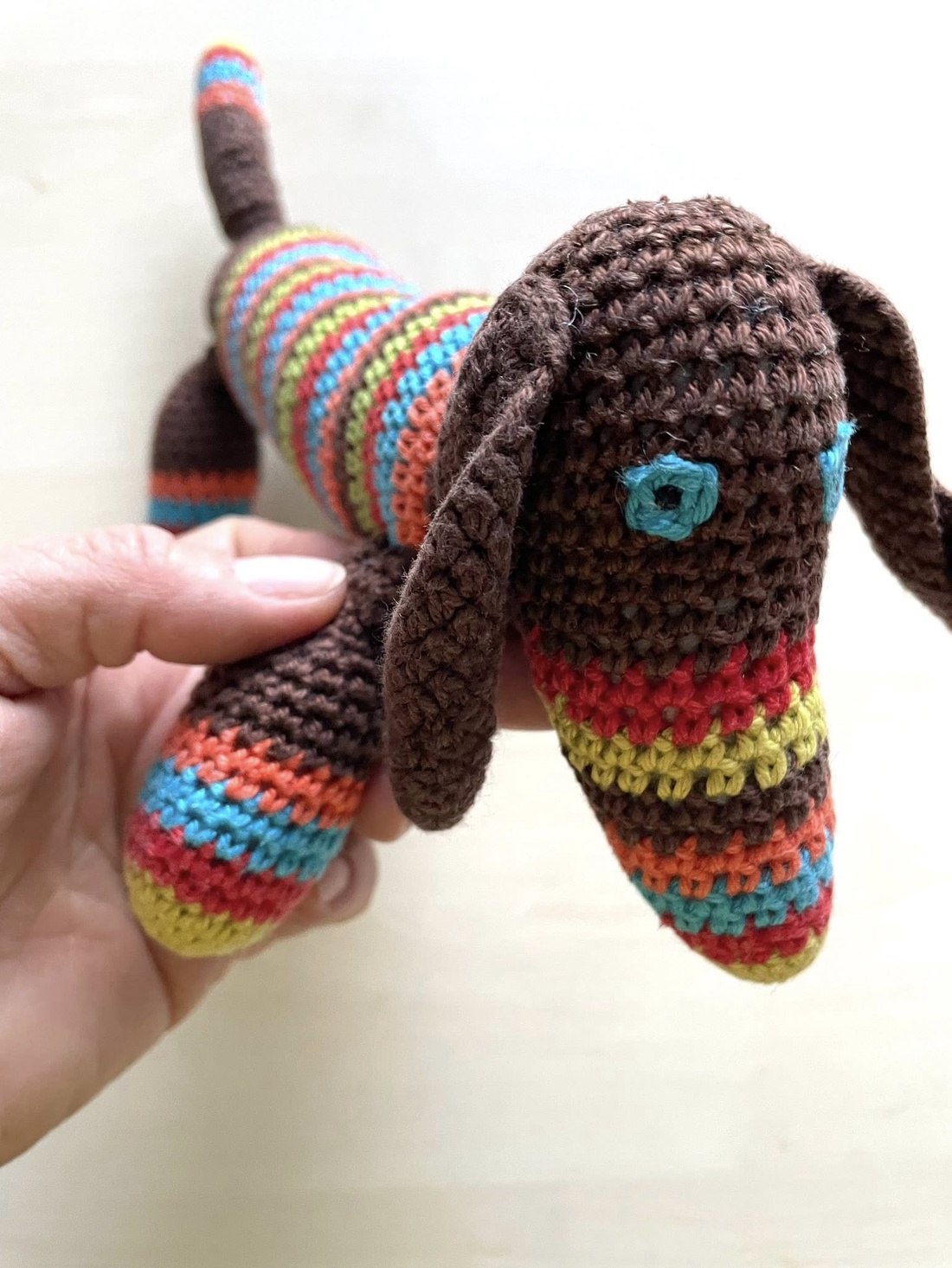 Amigurumi...catel albastru, jucarie crosetata - jucării și echipamente pentru copii - plușuri - câine de pluș - Artynos.ro