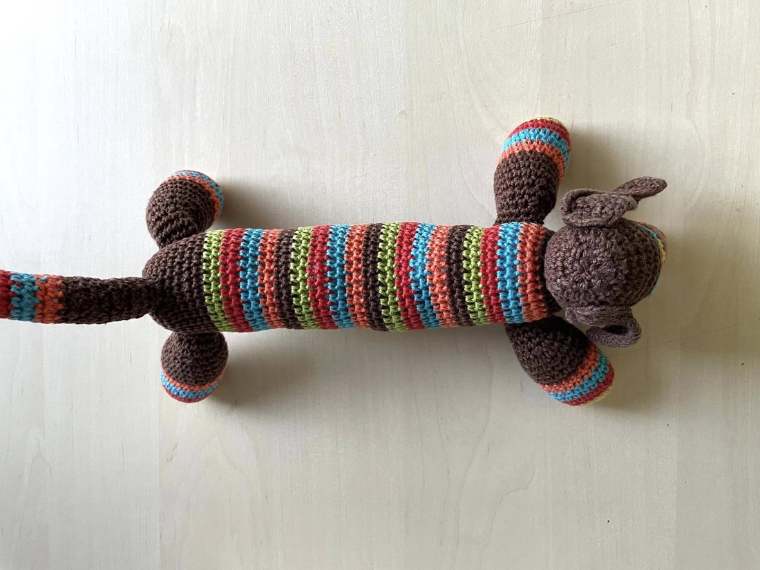 Amigurumi...catel albastru, jucarie crosetata - jucării și echipamente pentru copii - plușuri - câine de pluș - Artynos.ro