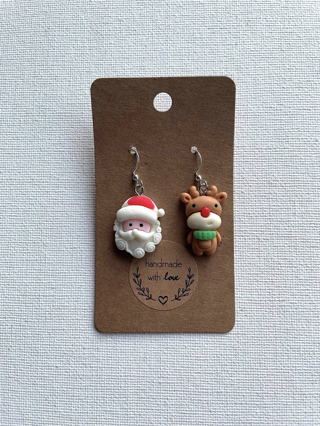 Cercei de Craciun, ren si Mos - bijuterii - cercei - cercei cu figurine - Artynos.ro