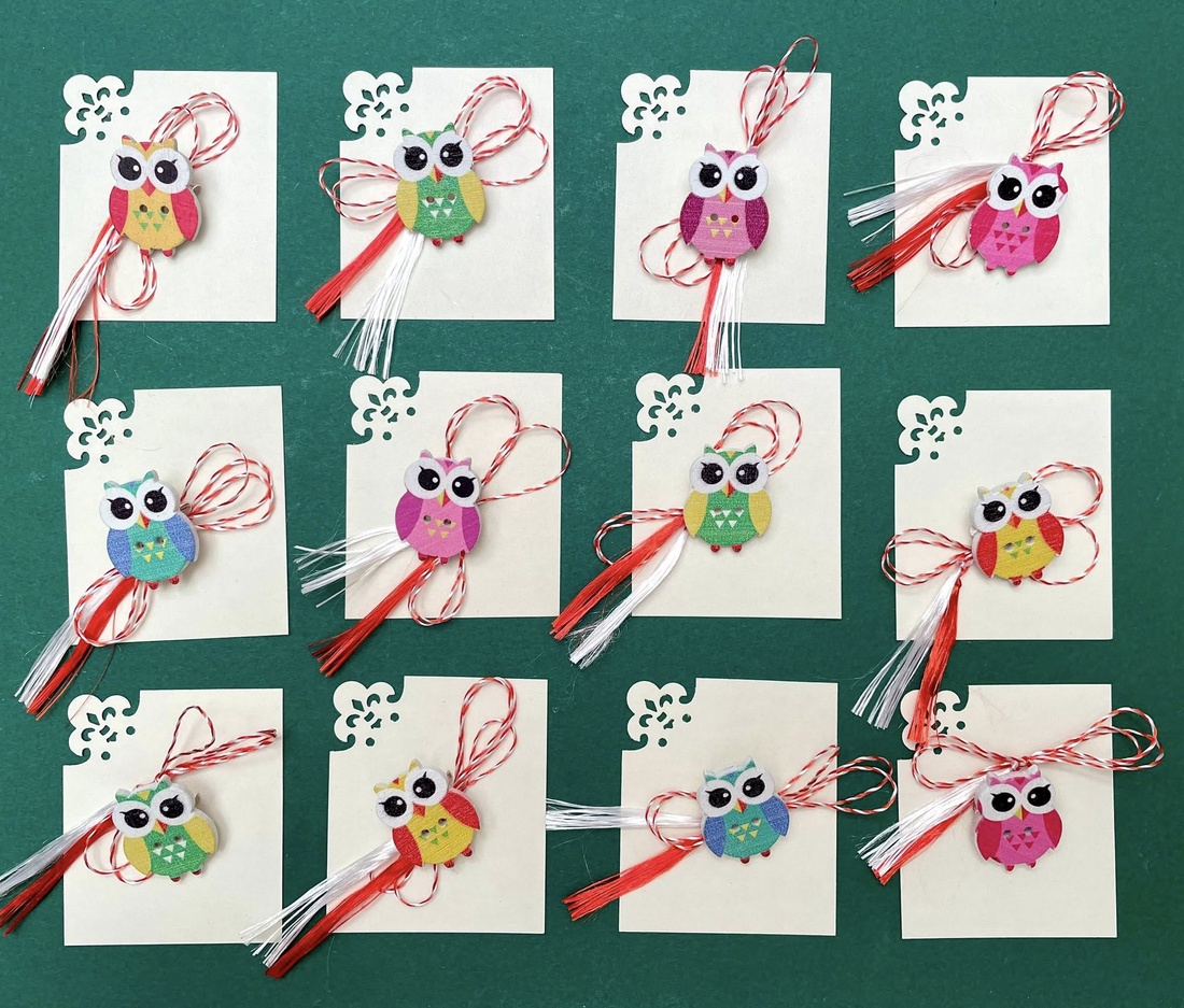 Martisor bufnita, brosa din lemn - bijuterii - mărțișor - Artynos.ro