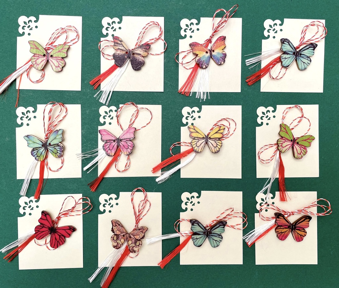 Martisor fluture, brosa din lemn - bijuterii - mărțișor - Artynos.ro