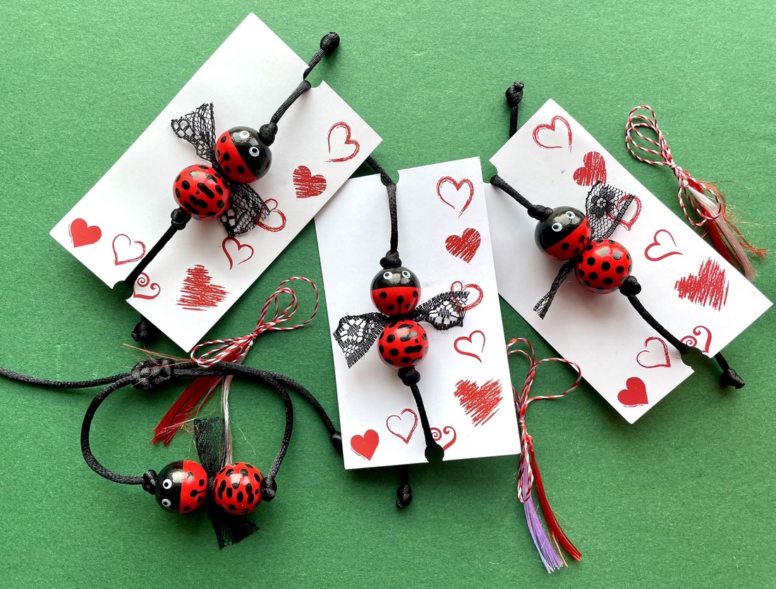 Bratara reglabila buburuza - bijuterii - brățări - brățări din mărgele - Artynos.ro