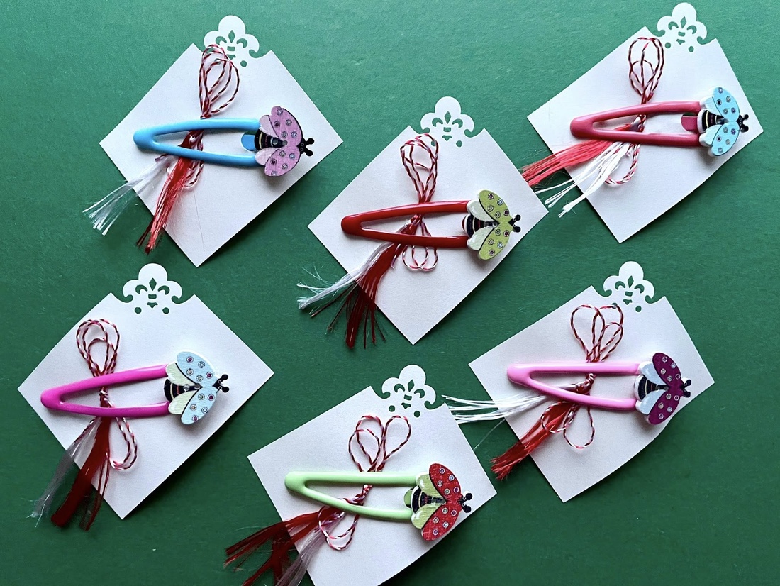 Martisor, clame cu mici buburuze - bijuterii - mărțișor - Artynos.ro