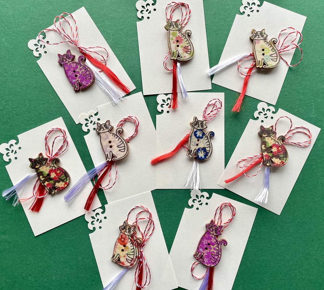 Martisor pisica, brosa din lemn - bijuterii - mărțișor - Artynos.ro