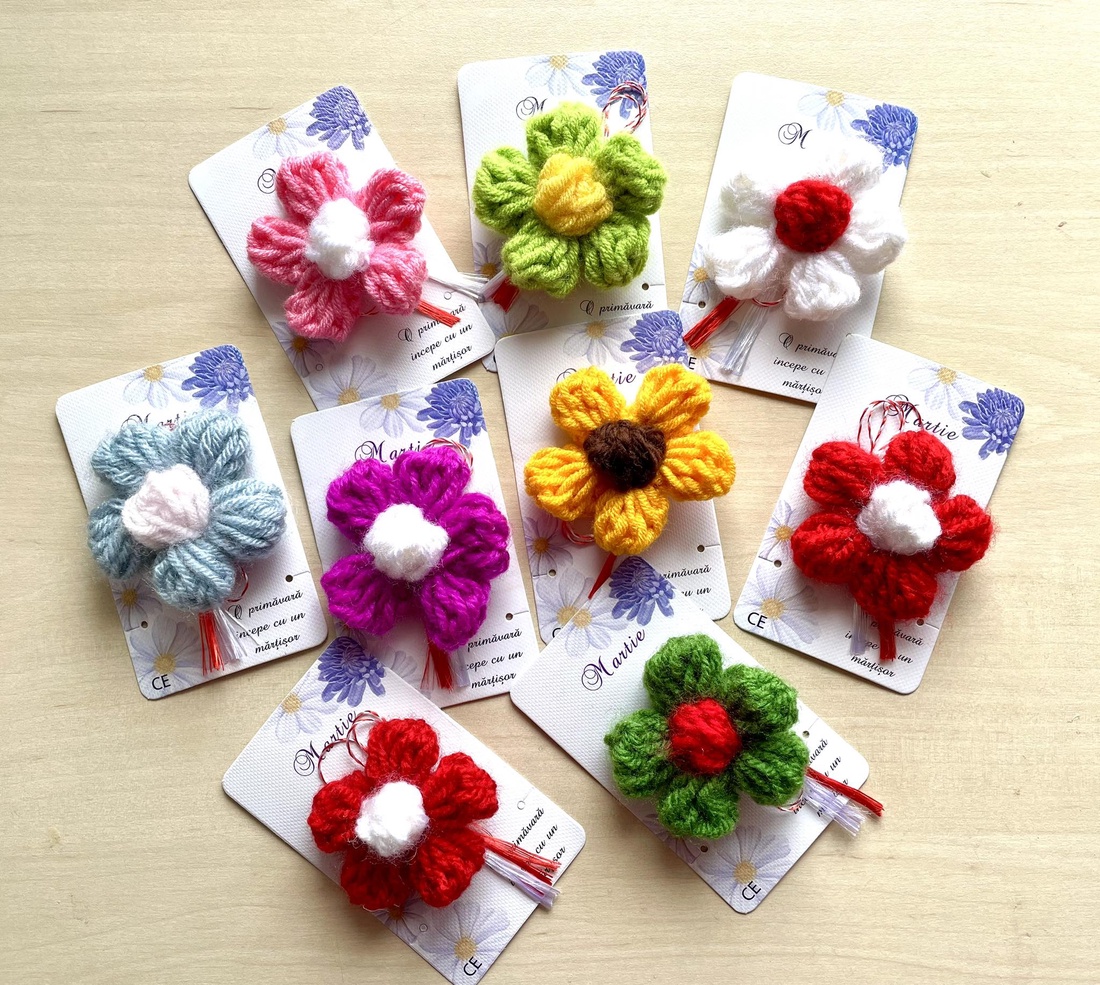 Martisor floare crosetata - bijuterii - mărțișor - Artynos.ro