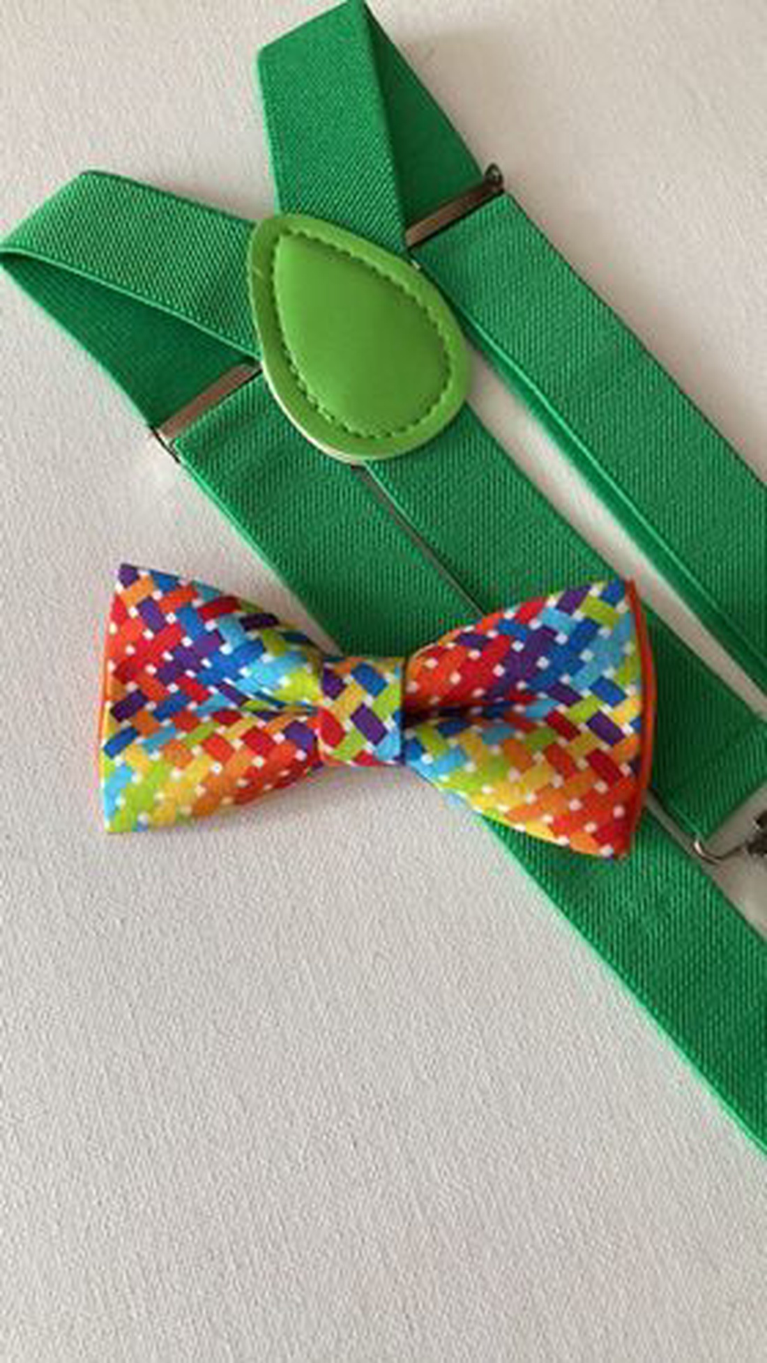 Set pentru copii, papion cucrubeu si bretele verzi - îmbrăcăminte și modă - haine bărbați - cravată, papion - Artynos.ro