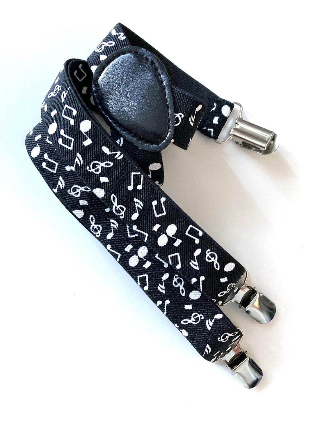 Bretele pentru copii, negre cu note muzicale - îmbrăcăminte și modă - haine bărbați - cravată, papion - Artynos.ro