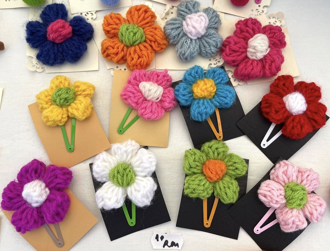 Clama cu floare crosetata - îmbrăcăminte și modă - accesorii păr - clemă de păr și ac de păr - Artynos.ro