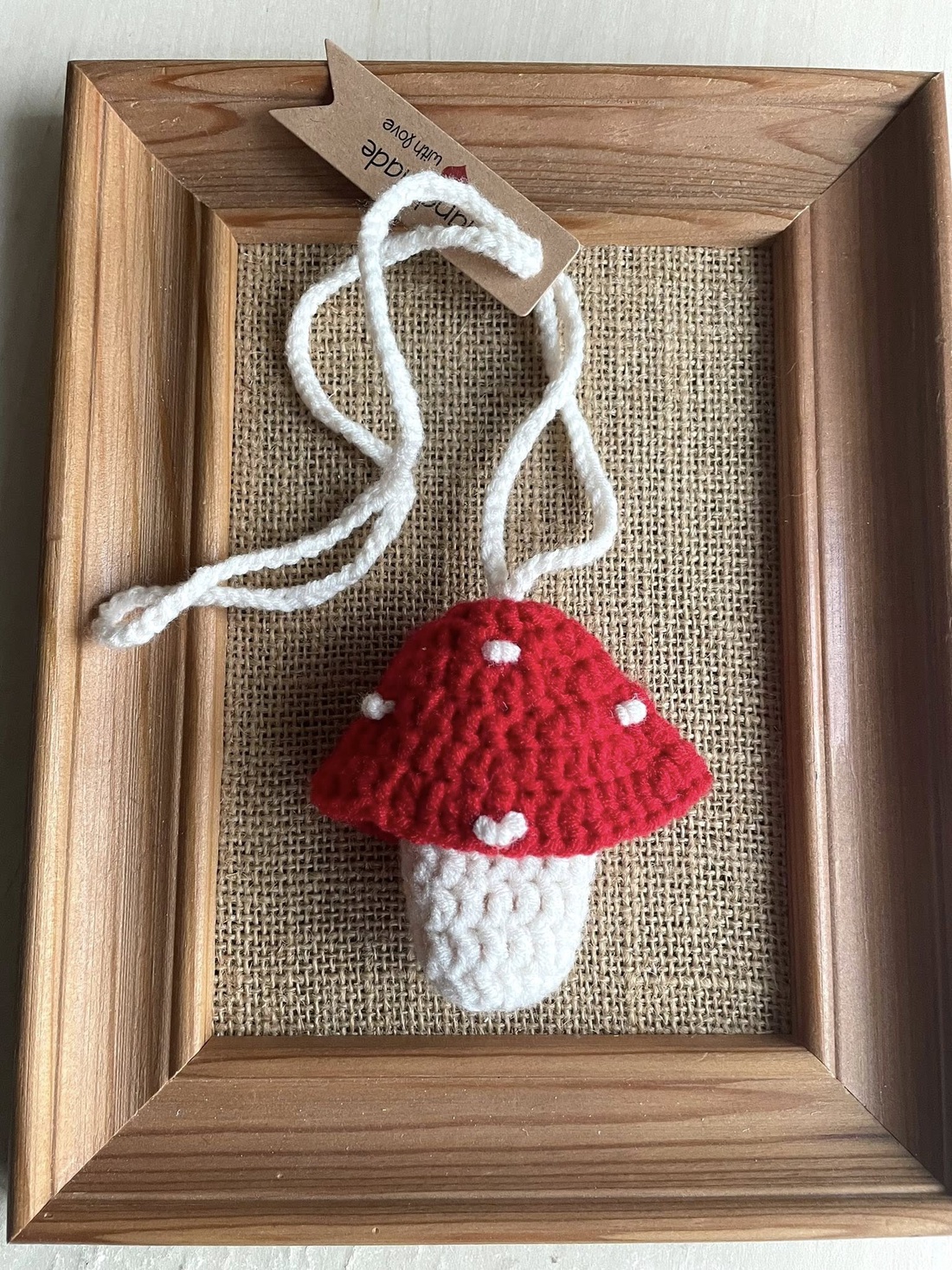 Ciupercuta rosie crosetata...mini-poseta - genți și portofele - accesorii genți - breloc - Artynos.ro