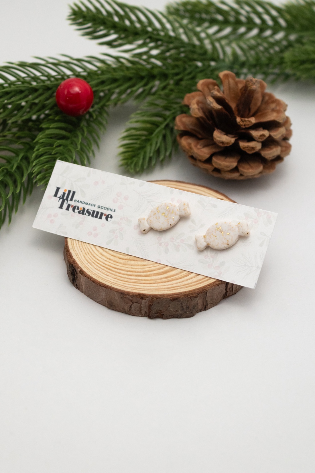 Cercei de Craciun bomboane de pom - bijuterii - cercei - cercei cu figurine - Artynos.ro