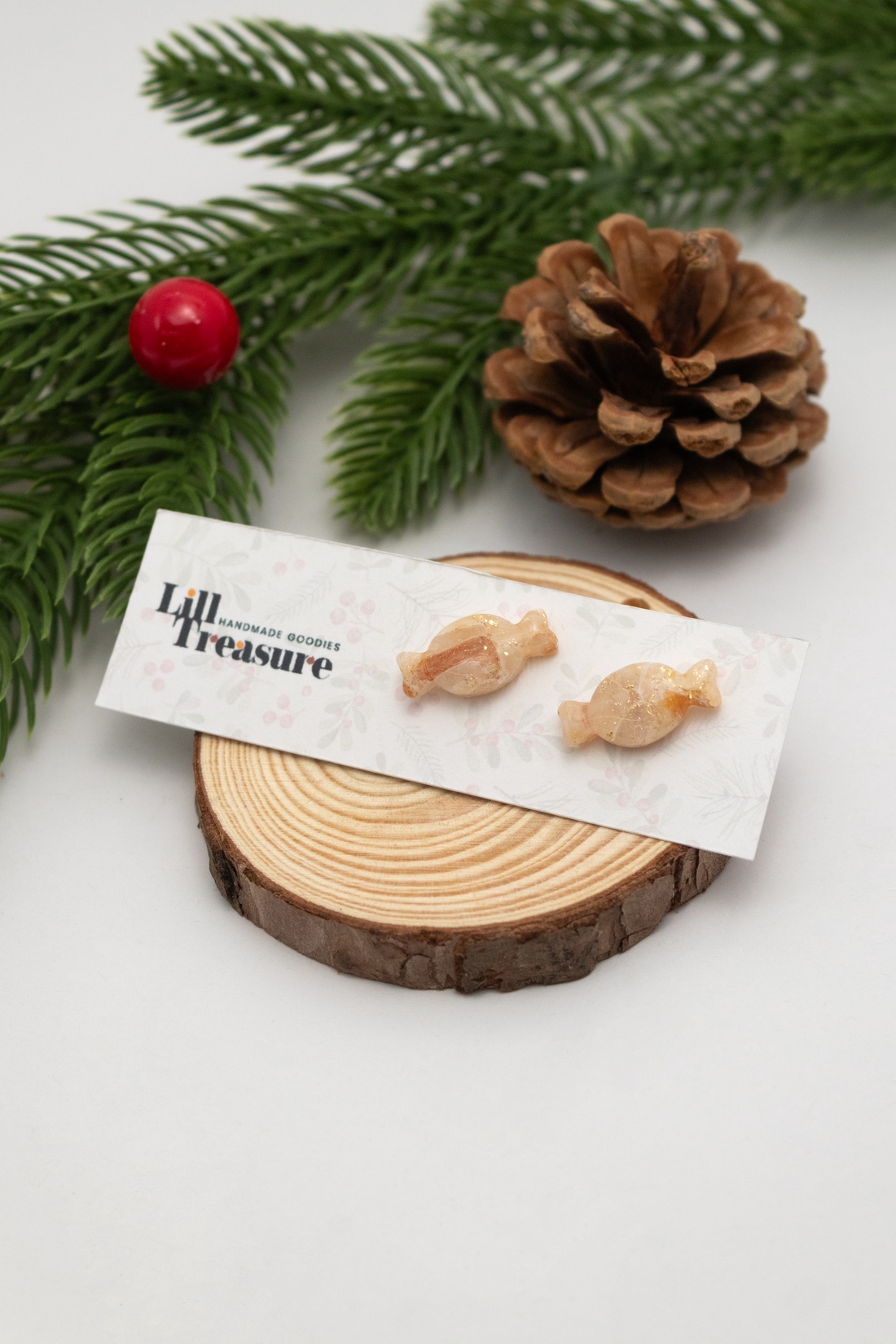 Cercei de Craciun bomboane de pom - bijuterii - cercei - cercei cu figurine - Artynos.ro