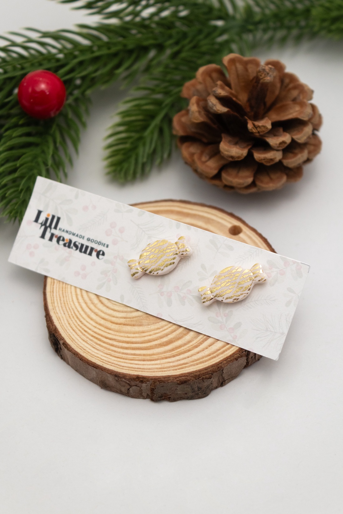 Cercei de Craciun bomboane de pom - bijuterii - cercei - cercei cu figurine - Artynos.ro