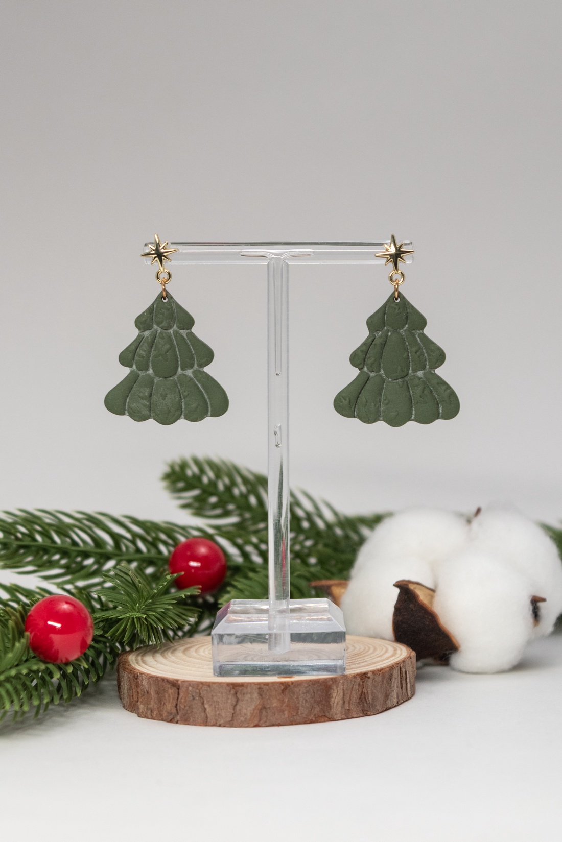 Cercei pom de Craciun II - bijuterii - cercei - cercei lungi - Artynos.ro