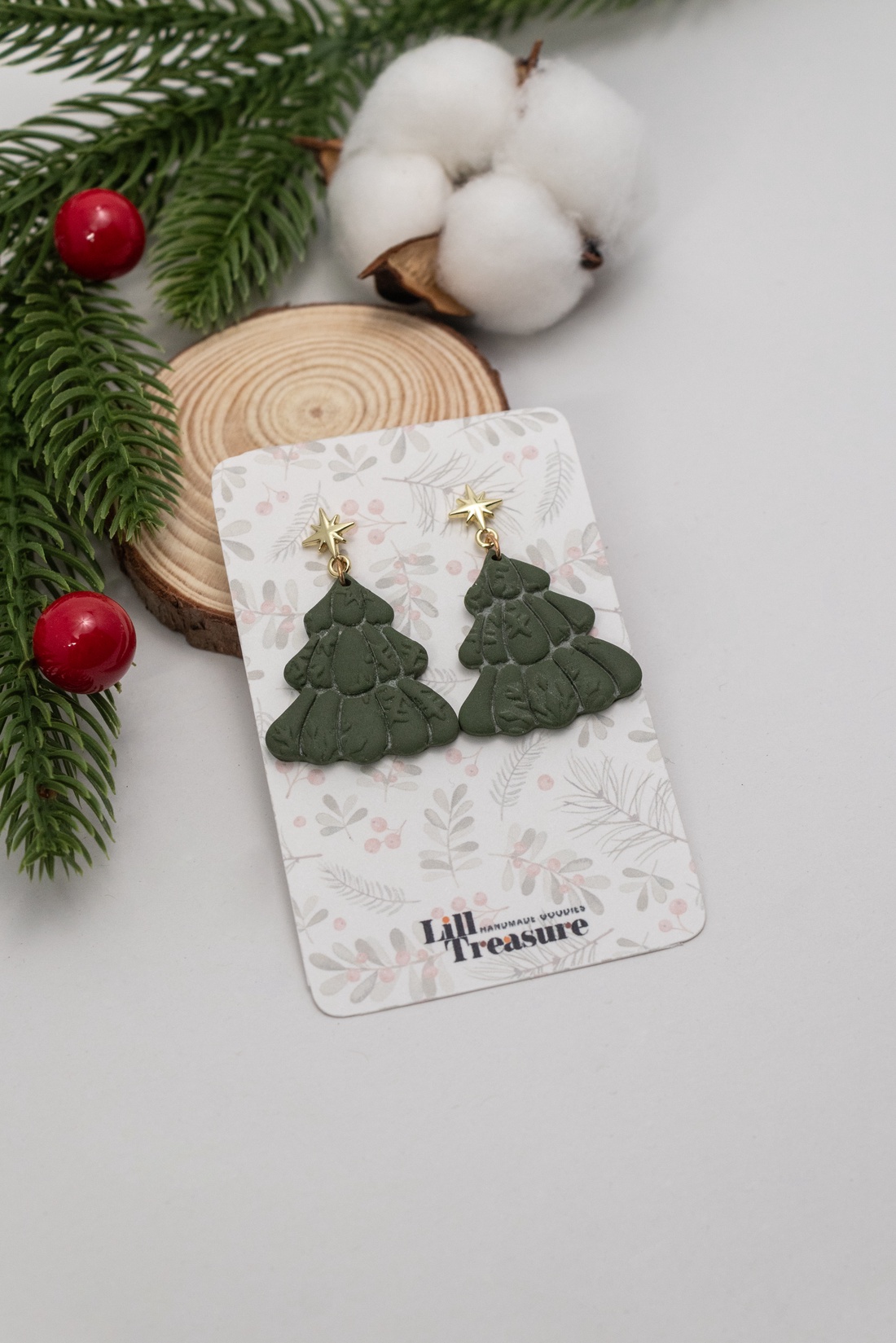 Cercei pom de Craciun II - bijuterii - cercei - cercei lungi - Artynos.ro