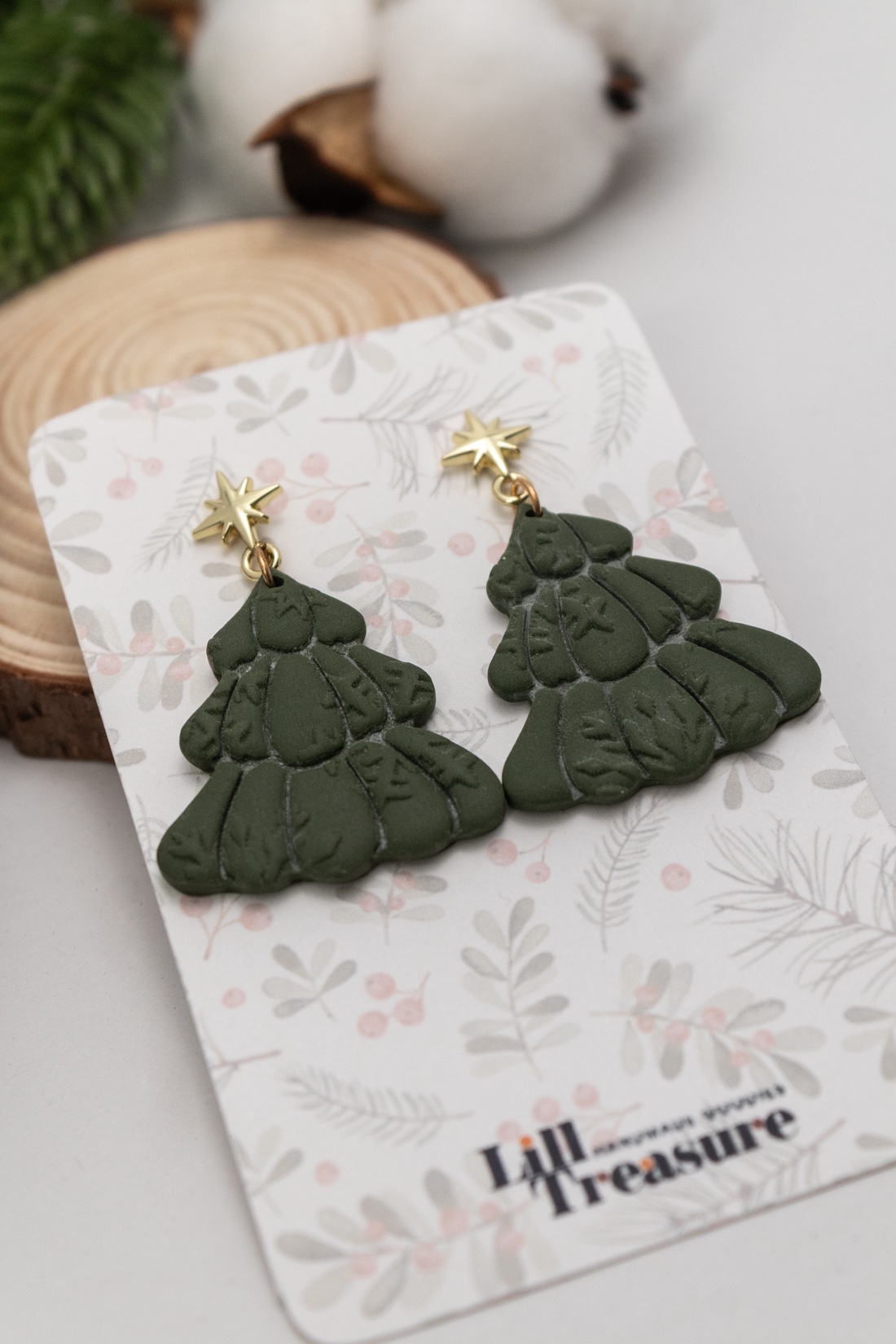 Cercei pom de Craciun II - bijuterii - cercei - cercei lungi - Artynos.ro