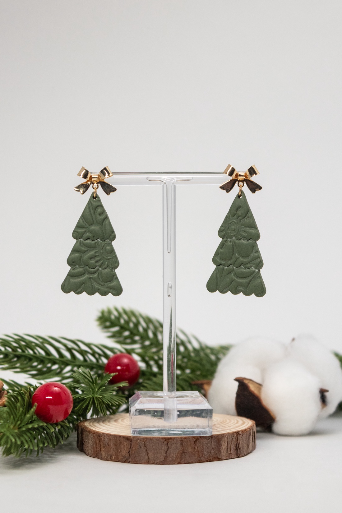 Cercei pom de Craciun IV - bijuterii - cercei - cercei lungi - Artynos.ro