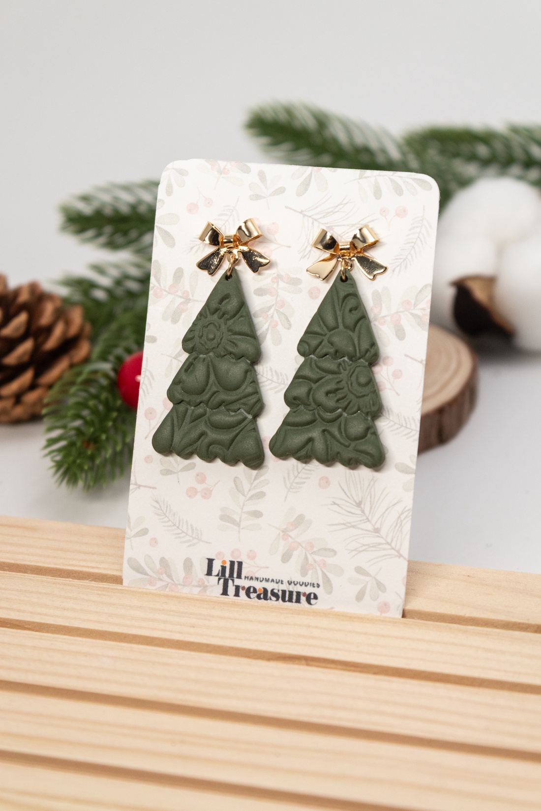 Cercei pom de Craciun IV - bijuterii - cercei - cercei lungi - Artynos.ro