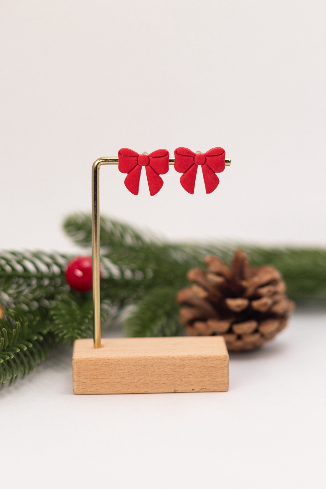 Cercei tip tinta fundita - Christmas Bow II - bijuterii - cercei - cercei cu figurine - Artynos.ro