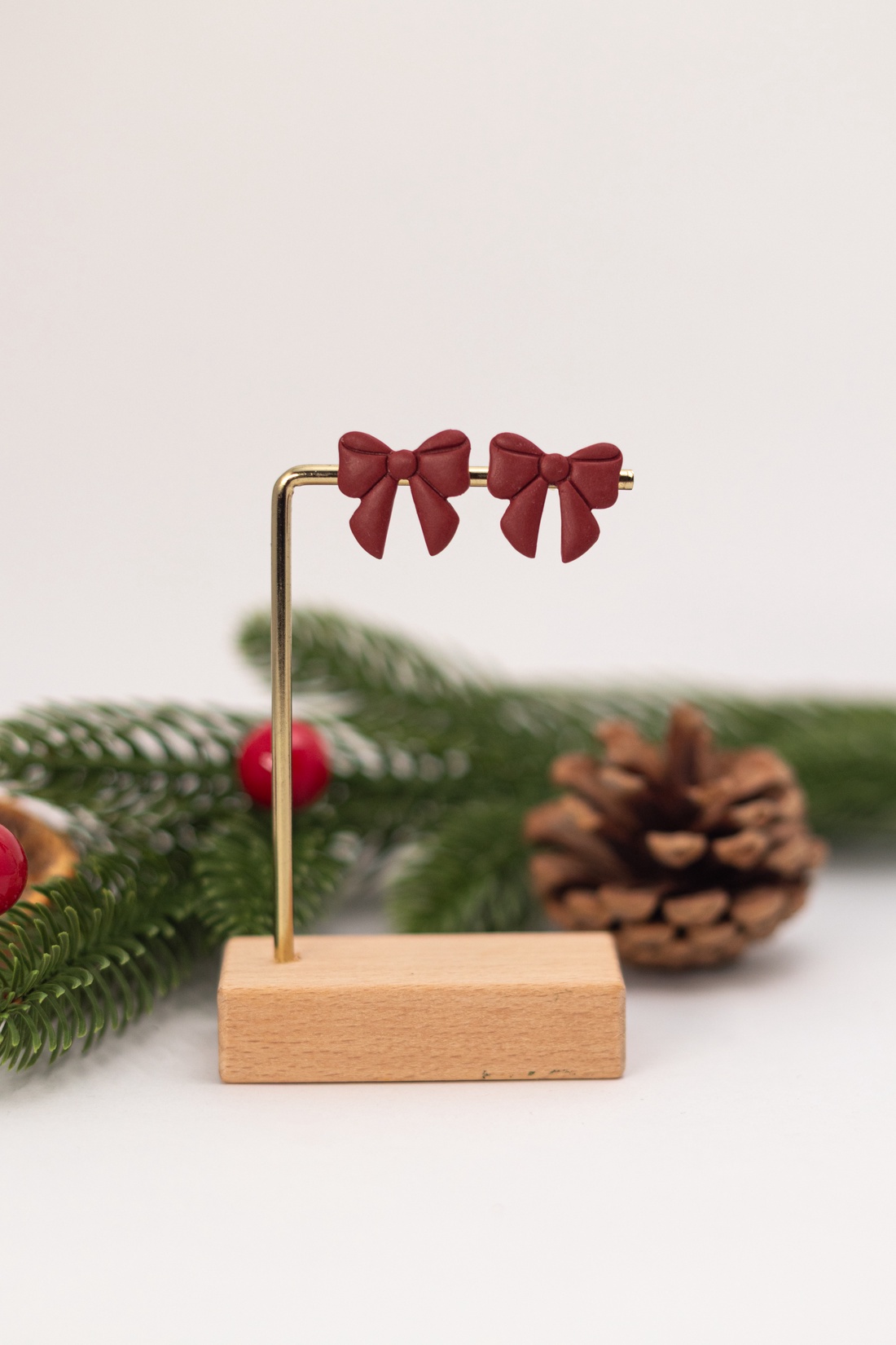 Cercei tip tinta fundita - Christmas Bow III - bijuterii - cercei - cercei cu figurine - Artynos.ro