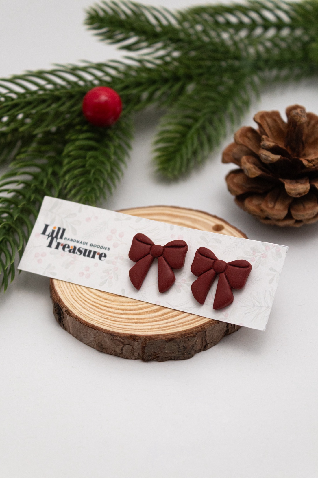 Cercei tip tinta fundita - Christmas Bow III - bijuterii - cercei - cercei cu figurine - Artynos.ro