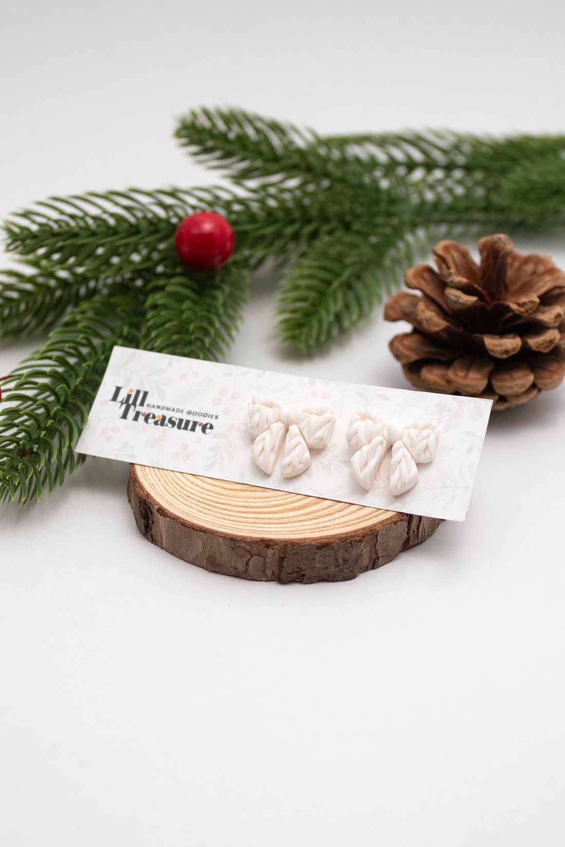 Cercei tip tinta fundita - Christmas Bow IV - bijuterii - cercei - cercei cu figurine - Artynos.ro