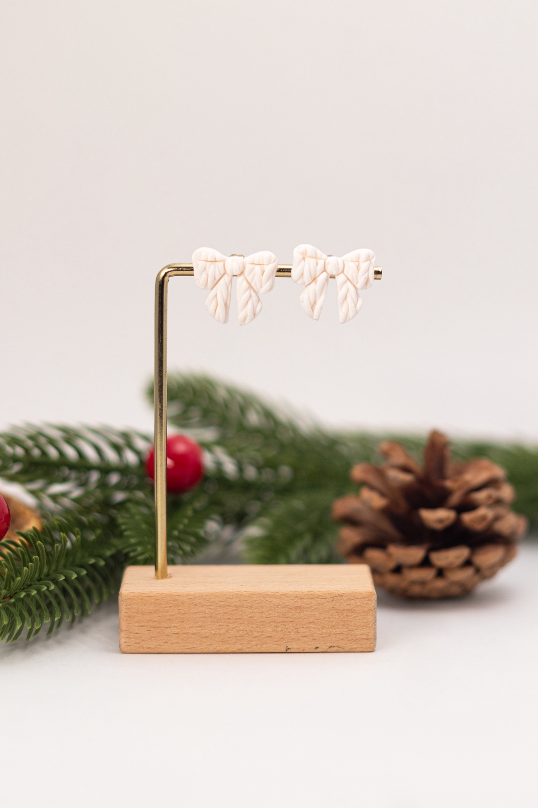 Cercei tip tinta fundita - Christmas Bow IV - bijuterii - cercei - cercei cu figurine - Artynos.ro