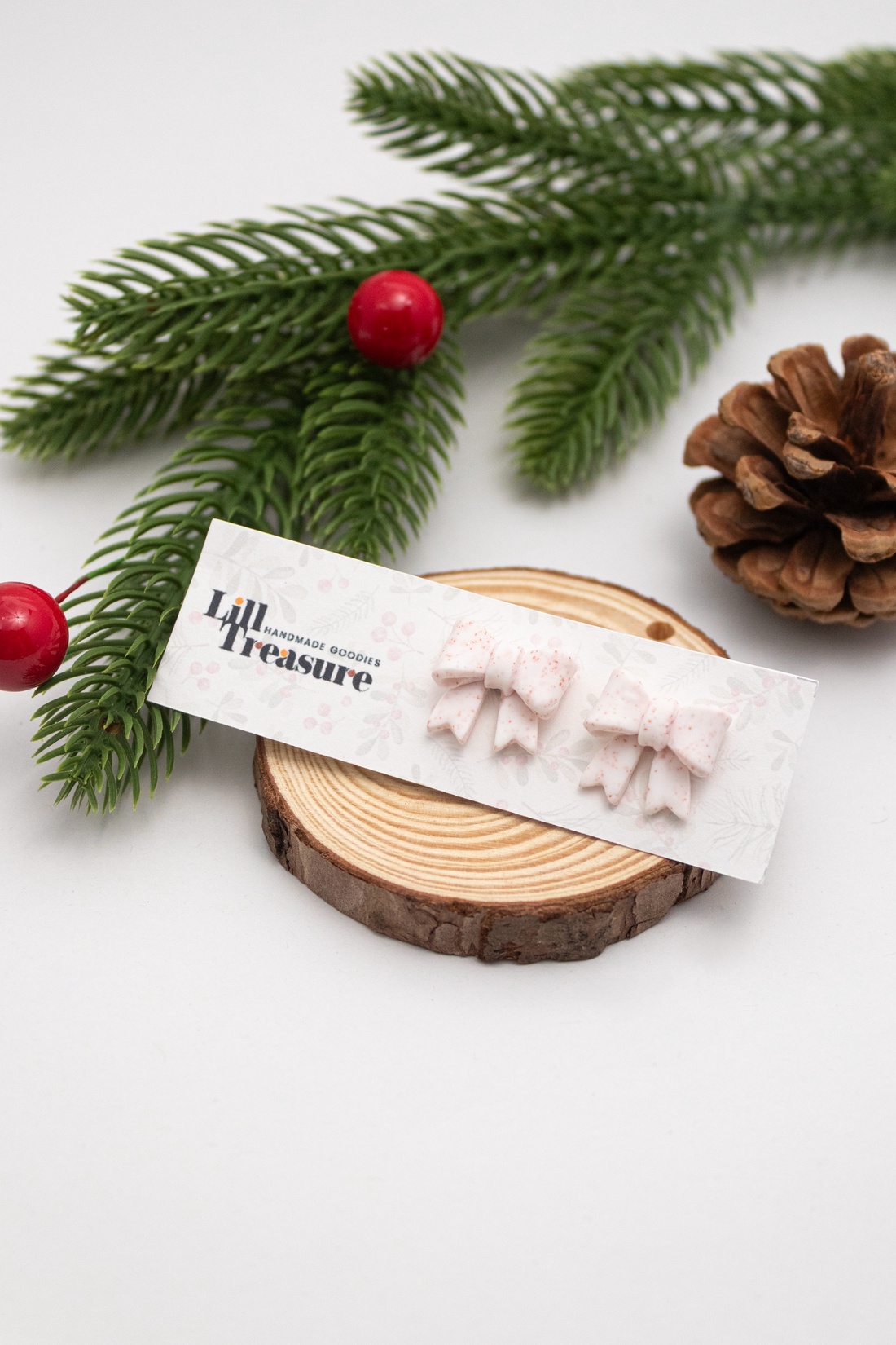 Cercei tip tinta fundita - Christmas Bow V - bijuterii - cercei - cercei cu figurine - Artynos.ro